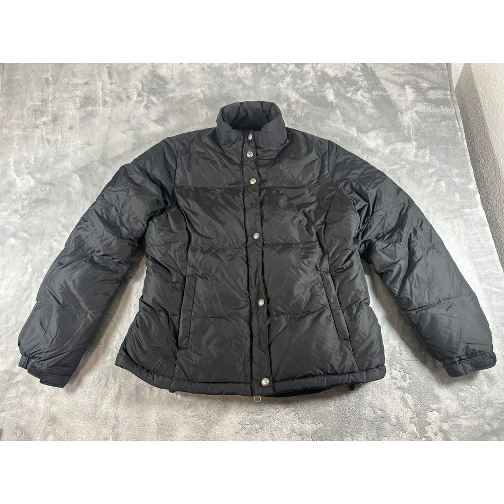 American Eagle Outfitters Black Puffer Jacket Women Medium Snap Button Front
